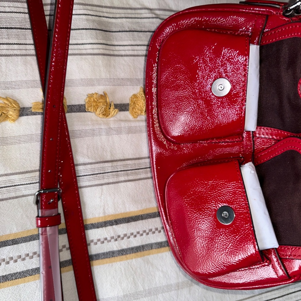 COACH Ashton Baguette Bag - Dark Cardinal/Silver - Picture 4 of 8